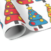 Whimsical-Weihnachtsbäume Geschenkpapier (Rolleneckpunkt)