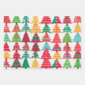 Whimsical Weihnachtsbaumen Kariertes Muster Geschenkpapier Set (Vorderseite 2)