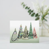 Whimsical Weihnachtsbaumen Urlaub PostCard Postkarte (Stehend Vorderseite)