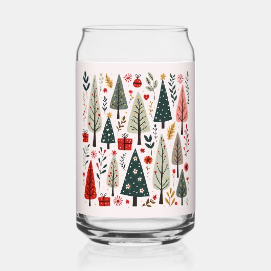 Whimsical Weihnachtsbaumwald Dosenglas (Rückseite)