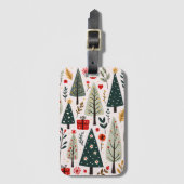 Whimsical Weihnachtsbaumwald Gepäckanhänger (Vorderseite Vertikal)