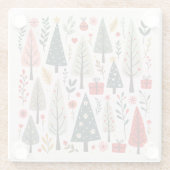 Whimsical Weihnachtsbaumwald Glasuntersetzer (Rückseite)