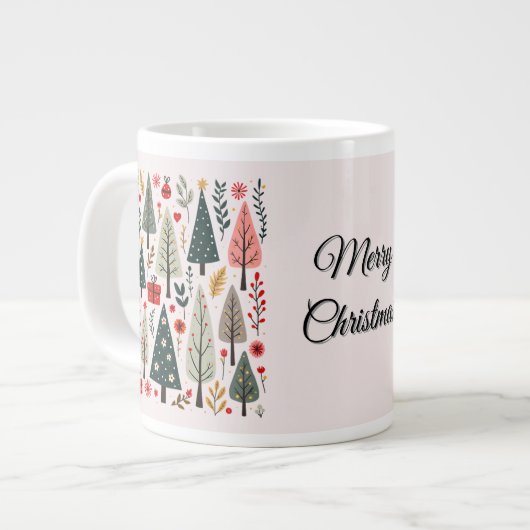 Whimsical Weihnachtsbaumwald Jumbo-Tasse (Vorderseite Links)