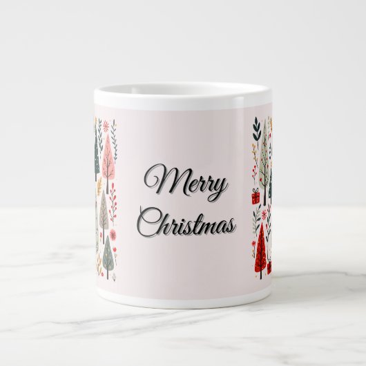 Whimsical Weihnachtsbaumwald Jumbo-Tasse (Vorderseite)