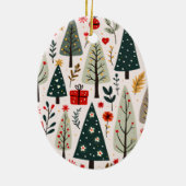 Whimsical Weihnachtsbaumwald Keramik Ornament (Hinten)