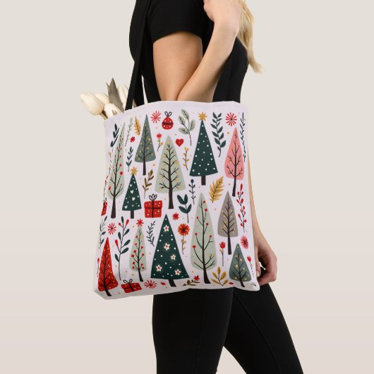 Whimsical Weihnachtsbaumwald Tasche (Von Nahem)