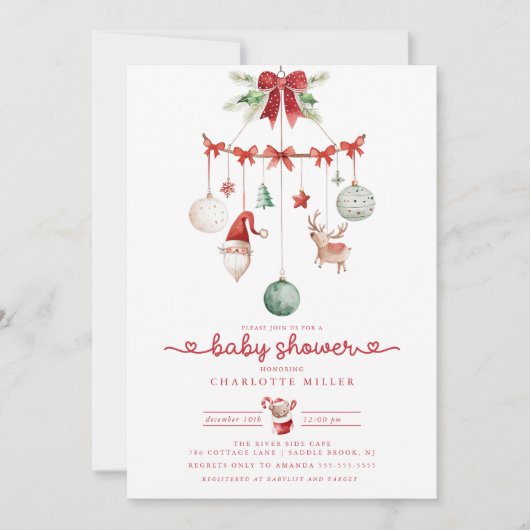Whimsical Weihnachtsdusche Einladung (Vorderseite)