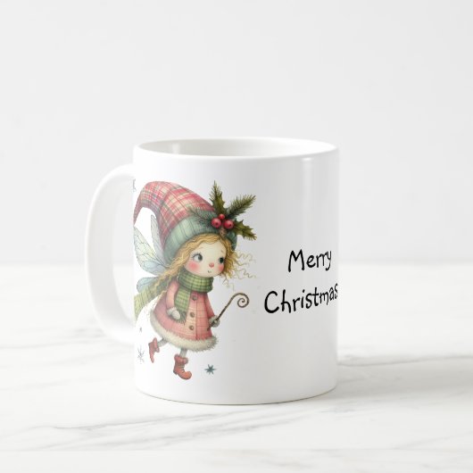 Whimsical Weihnachtsgebäck mit Holly und Berries Kaffeetasse (Vorderseite Links)