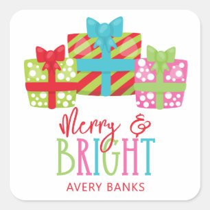 Whimsical Weihnachtsgeschenke Quadratischer Aufkleber