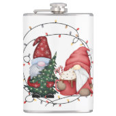 Whimsical Weihnachtsgnomes Flachmann (Vorderseite)