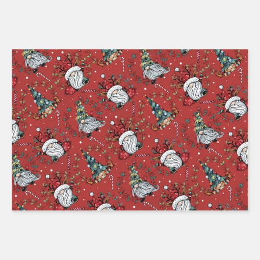 Whimsical Weihnachtsgnomes Geschenkpapier Set (Vorderseite 3)