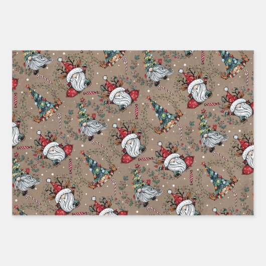 Whimsical Weihnachtsgnomes Geschenkpapier Set (Vorderseite 2)
