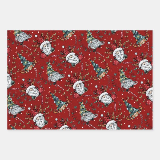 Whimsical Weihnachtsgnomes Geschenkpapier Set (Vorderseite 2)