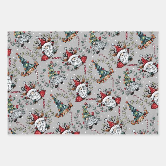 Whimsical Weihnachtsgnomes Geschenkpapier Set (Vorderseite)