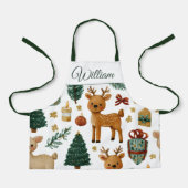 Whimsical Weihnachtshirsch | Kinder-Schürze mit in Schürze (Vorderseite)
