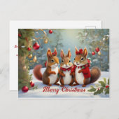 Whimsical Weihnachtshörnchen Delight Postkarte (Vorne/Hinten)