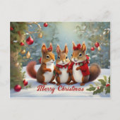 Whimsical Weihnachtshörnchen Delight Postkarte (Vorderseite)