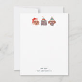 Whimsical Weihnachtshunde Grün Mitteilungskarte (Vorderseite)