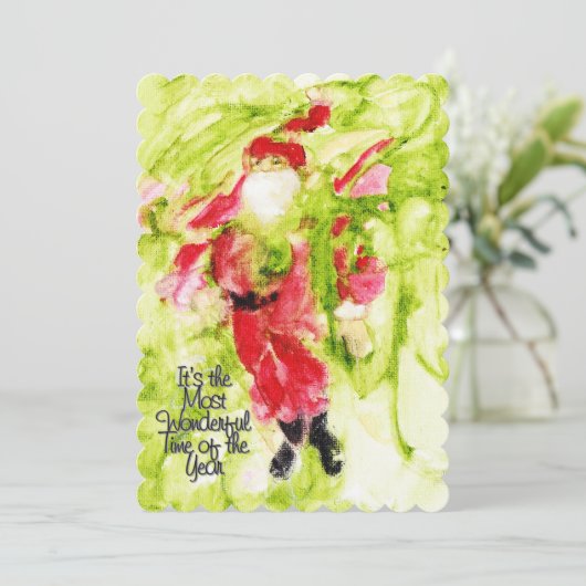 Whimsical Weihnachtskarte Feiertagskarte (Stehend Vorderseite)