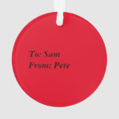 Whimsical Weihnachtsschale Acrylschmuck Ornament (Rückseite)