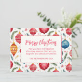 Whimsical Weihnachtsschmuck Vintag Feiertagskarte (Stehend Vorderseite)