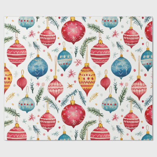 Whimsical Weihnachtsschmuck Vintag Geschenkpapier (Flach)