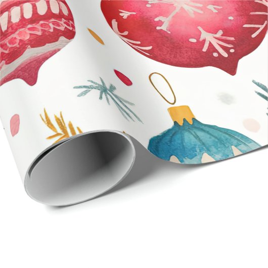 Whimsical Weihnachtsschmuck Vintag Geschenkpapier (Rolleneckpunkt)