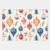 Whimsical Weihnachtsschmuck Vintag Geschenkpapier Set (Vorderseite 2)