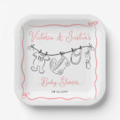 Whimsical Welcome Baby Dusche Pappteller (Vorderseite)
