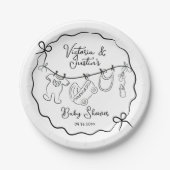 Whimsical Welcome Baby Dusche Pappteller (Vorderseite)