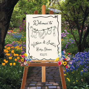 Whimsical Welcome Baby Dusche Poster