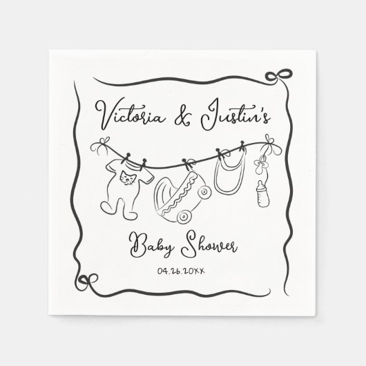 Whimsical Welcome Baby Dusche Serviette (Vorderseite)