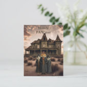 Whimsical Western Cat Howdy Hello Flat Card Einladung (Stehend Vorderseite)