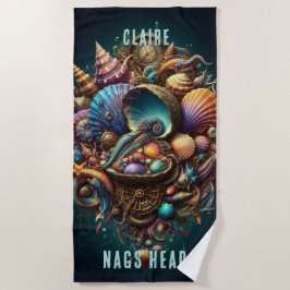 WHIMSICAL WHACKACKY STEAMPUNK JEWELTONE SCALLOP MU STRANDTUCH