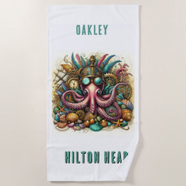 WHIMSICAL WHACKING FUNKY STEAMPUNK OCTOPUS STRANDTUCH