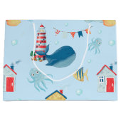 Whimsical Whale Große Geschenktüte (Vorderseite)