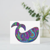 Whimsical Whale Postkarte (Stehend Vorderseite)
