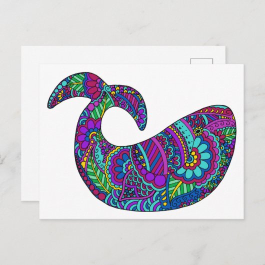Whimsical Whale Postkarte (Vorne/Hinten)