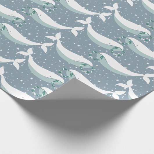 Whimsical Whale Weihnachten Geschenkpapier (Ecke)
