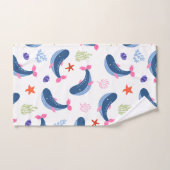 Whimsical Whales and Coral Seamless Pattern Badhandtuch Set (Handtuch)