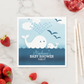 Whimsical Whales (Junge) Babydusche Serviette (Beispiel)