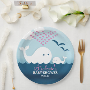 Whimsical Whales (Mädchen) Babydusche Pappteller