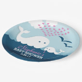Whimsical Whales (Mädchen) Babydusche Pappteller (Schrägansicht)