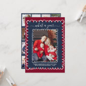 Whimsical What a Year Foto Collage Weihnachten Karte (Vorderseite/Rückseite Beispiel)