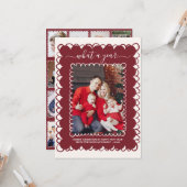 Whimsical What a Year Foto Collage Weihnachten Karte (Vorderseite/Rückseite Beispiel)