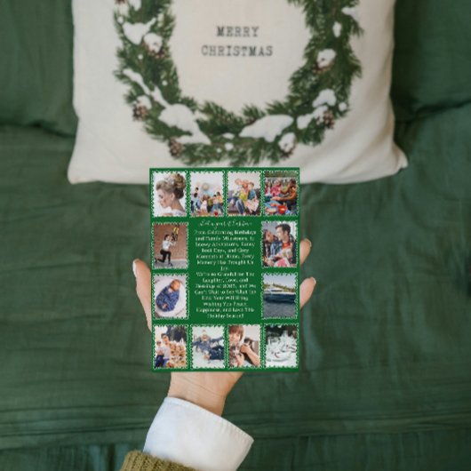 Whimsical What a Year Foto Collage Weihnachten Karte