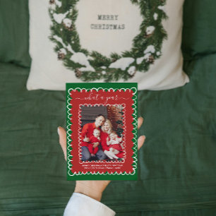 Whimsical What a Year Foto Collage Weihnachten Karte