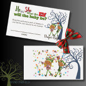 Whimsical What the Elf Gender Reveal Diaper Raffle Begleitkarte