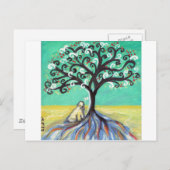 Whimsical Wheaten Terrier-Schmetterling Postkarte (Vorne/Hinten)