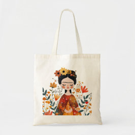 Whimsical Whimsical Niedlich Frida Kahlo Illustrat Tragetasche